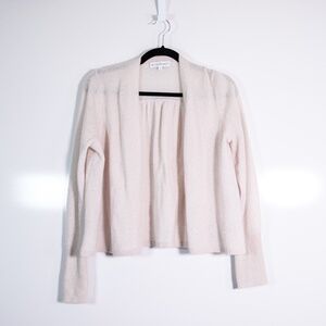 White + Warren 100% Cashmere Knit Stretch Open Front Cardigan Sweater Small